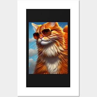 Orange Tabby Cat - Modern Digital Art Posters and Art